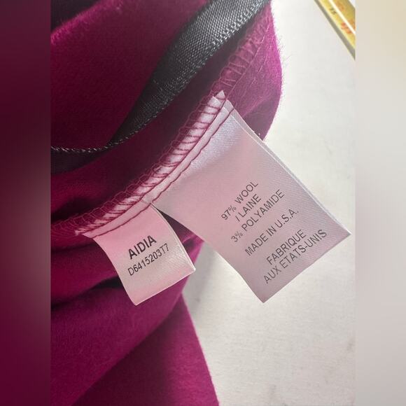 Diane Von Furstenberg DVF Aidia Wool Shift Dress Magenta Pockets Size 4 EUC - Picture 8 of 8
